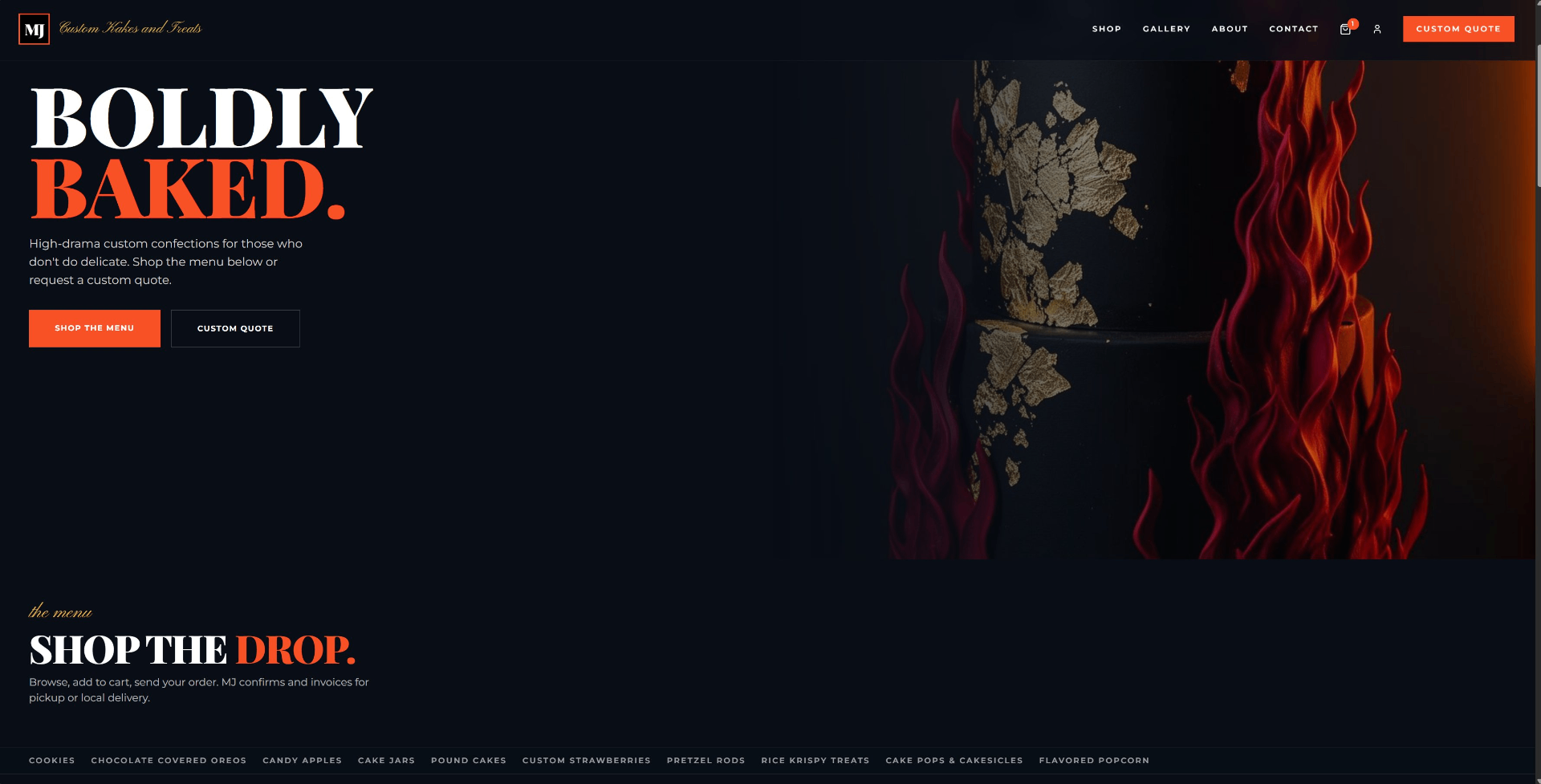 MJ Kustom Kakes and Treats homepage